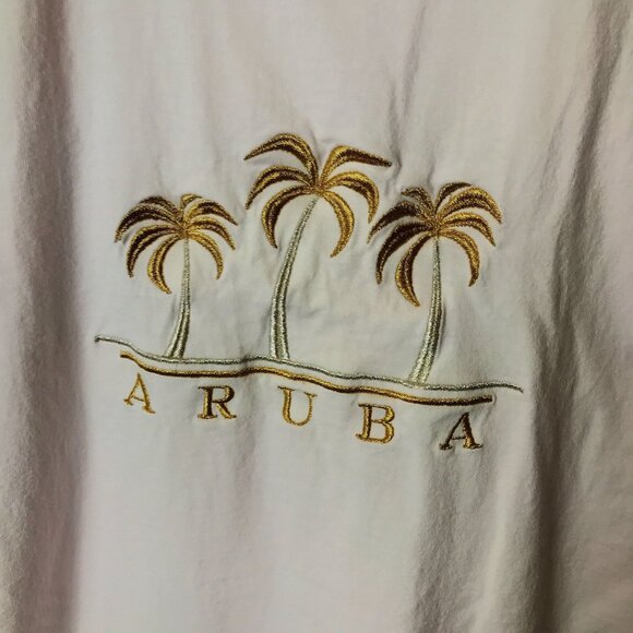 90s Vintage Aruba Destination T Shirt Adult White Small S Tee - Picture 5 of 14